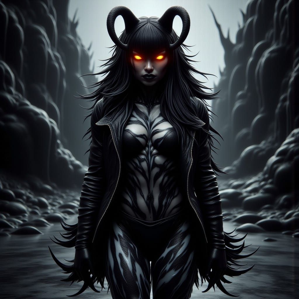 Dystopian Woman in Gritty, High-Contrast Style