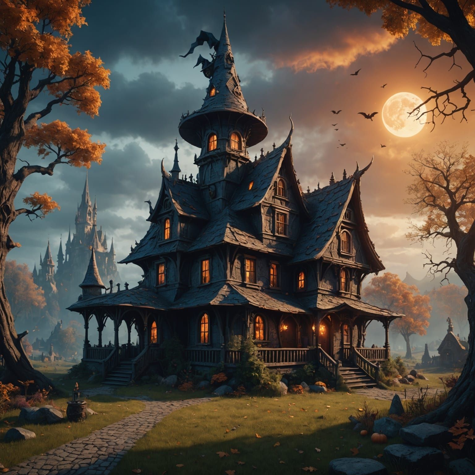 Fantastical Witch House Concept Art in 8K