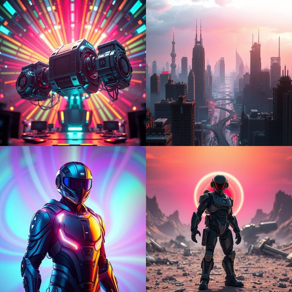 Cyberpunk Skynet Operator in Vibrant Digital Art