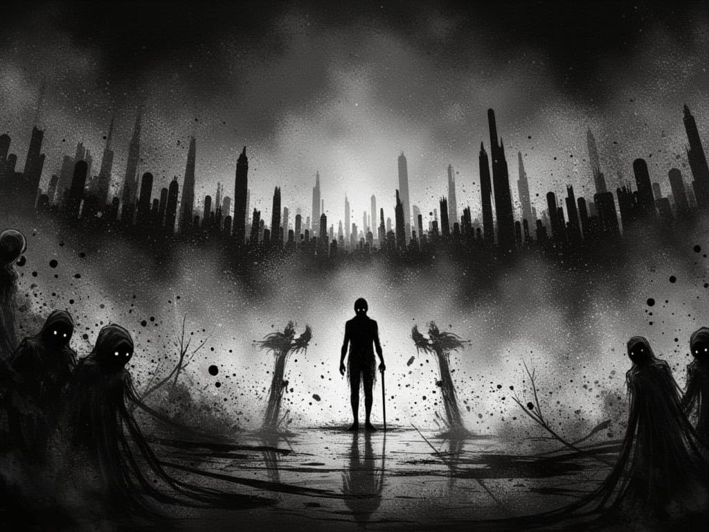 Revolutionary Riot Background in Akira Style