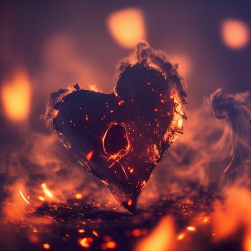 Broken Heart of Embers Dissolving: Professional Photography