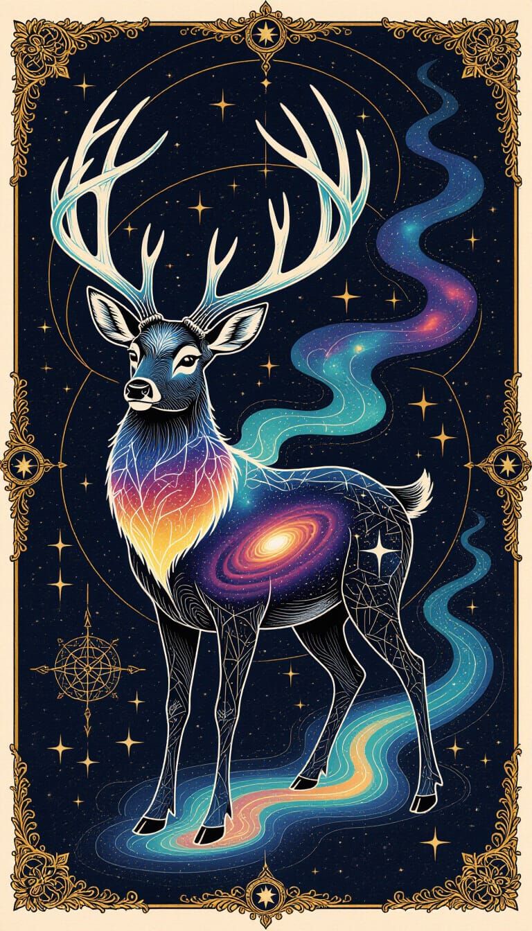 Mystical Deer as Constellation Map