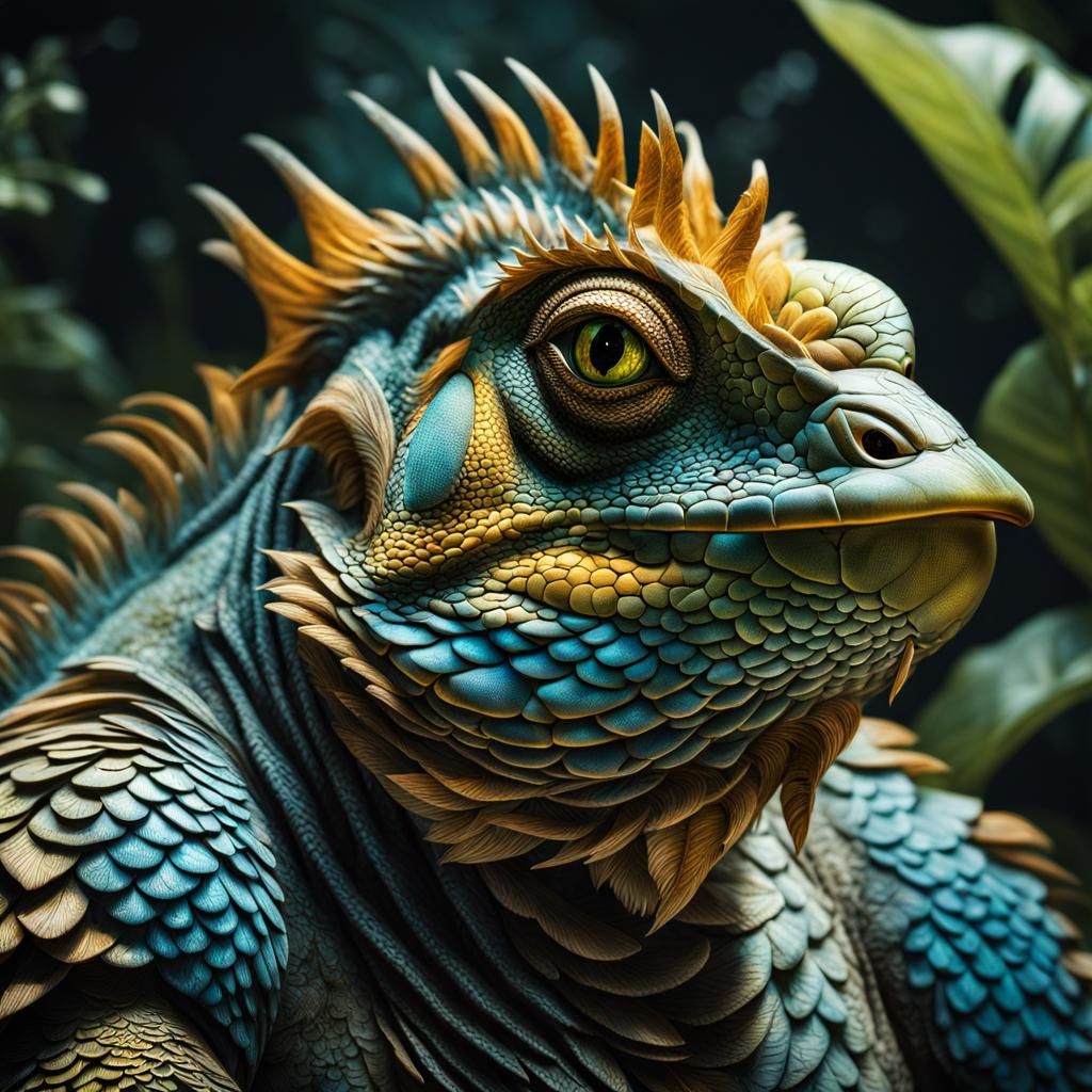 Hyperrealistic Creature in Natural Setting