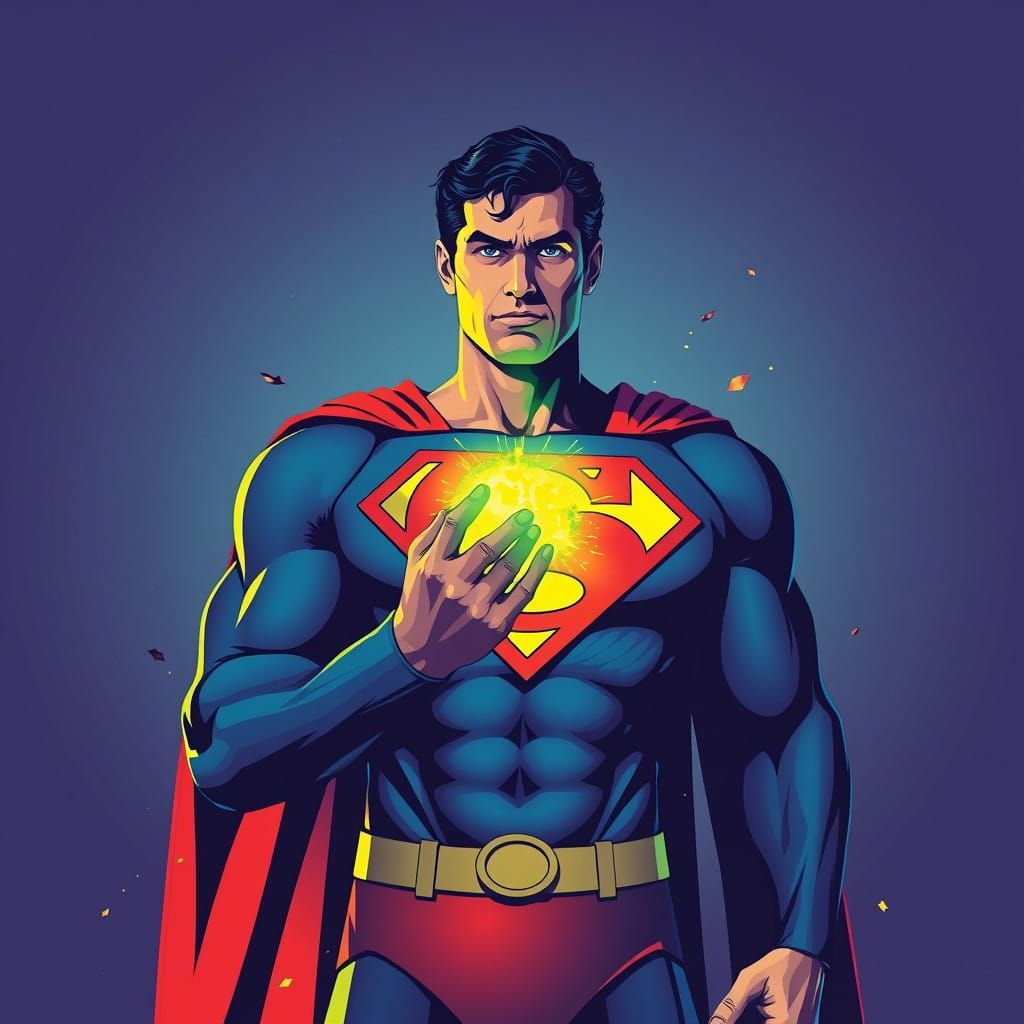 Superman Embodies Power in a Triadic Color Scheme