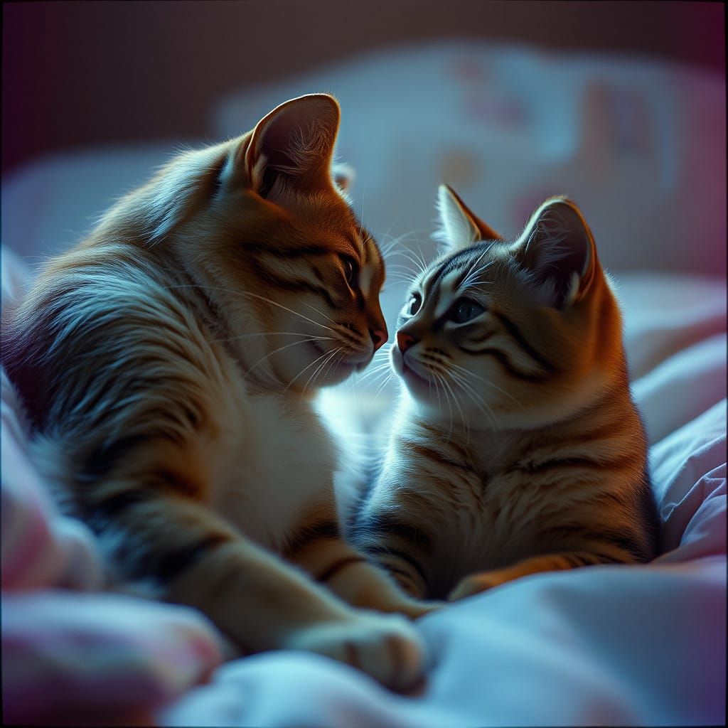 Cinematic Love Between Feline Souls
