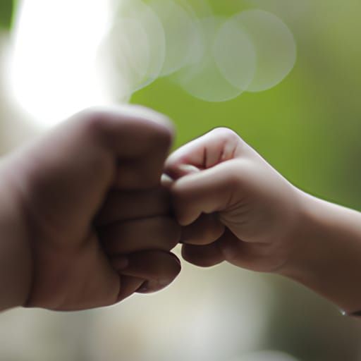 Big Hand Little Hand Fist Bump Photo