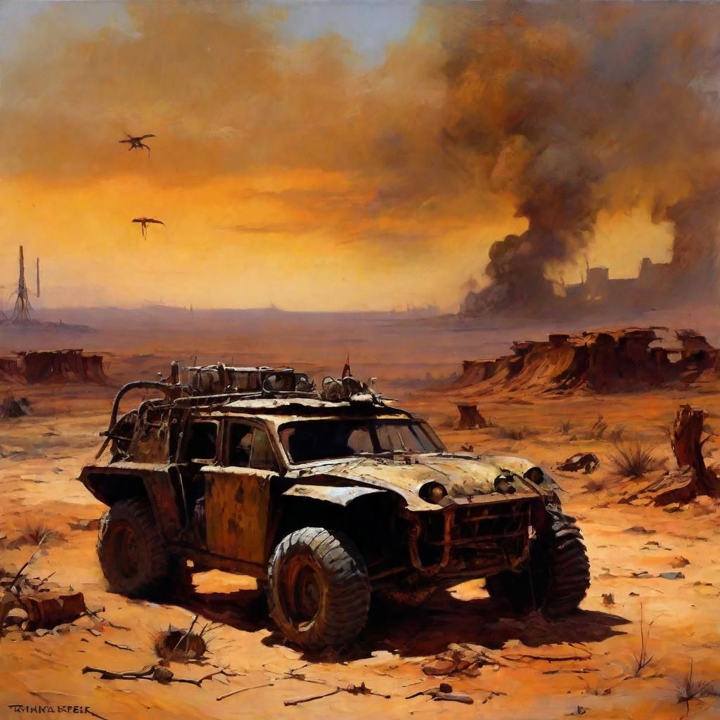 Post-Apocalyptic Outback Battle in Grimdark Style