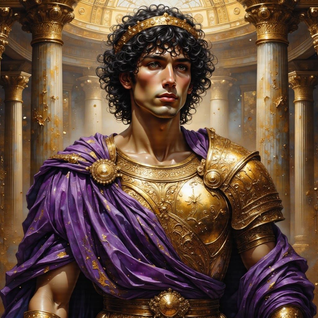 Young Roman Emperor in Art Nouveau Style