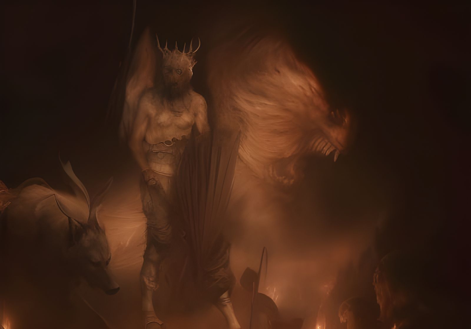 Norse Wolf Warrior in Dark Engraving Style