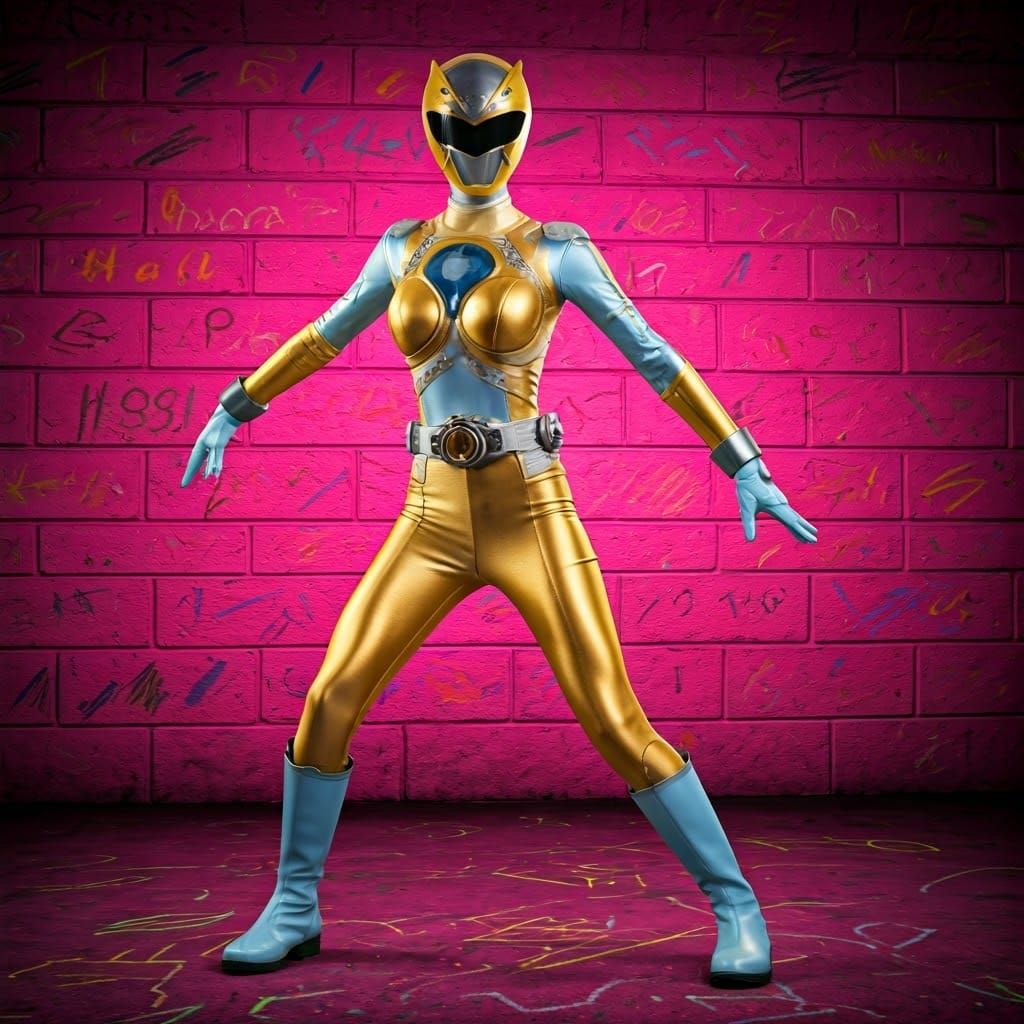 Mysterious Warrior in Neon Basement