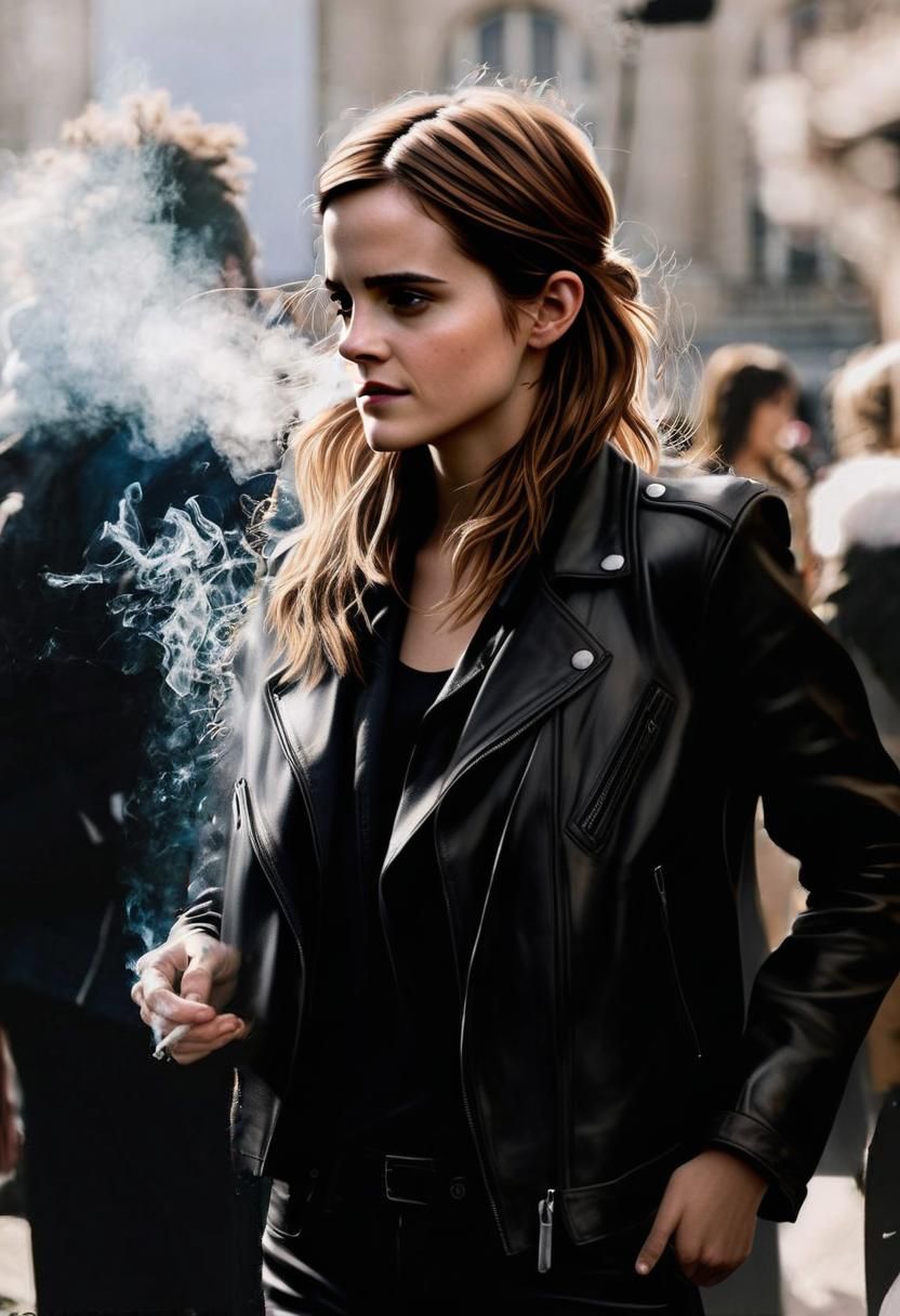 Realistic Portrait of a Woman in Leather