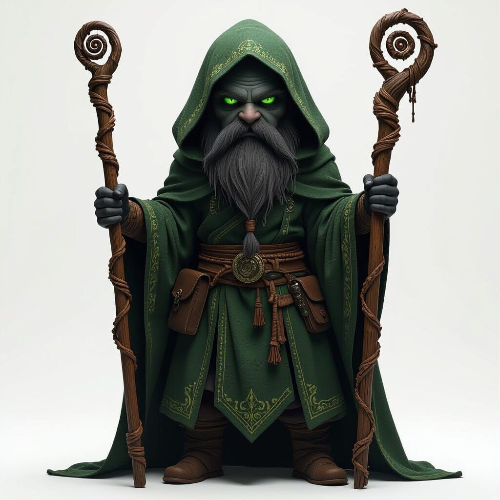 Detailed Fantasy Dwarf with Emerald Eyes