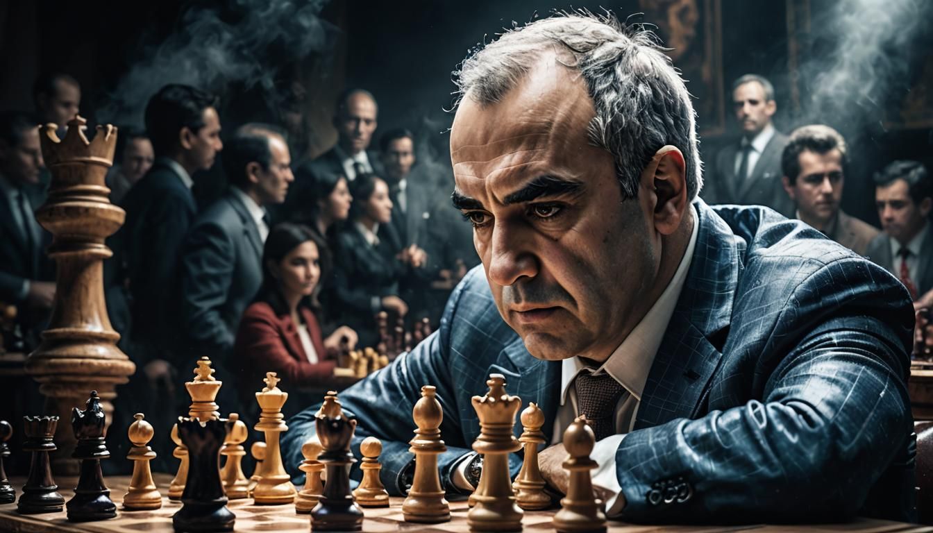 Kasparov Versus Deep Blue in Double Exposure Style