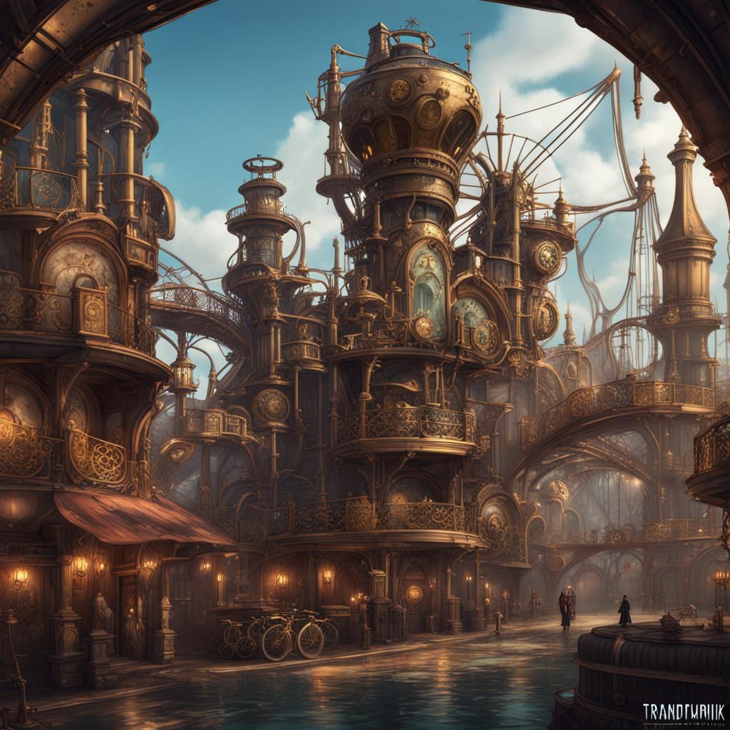 Steampunk Theme Park Concept Art