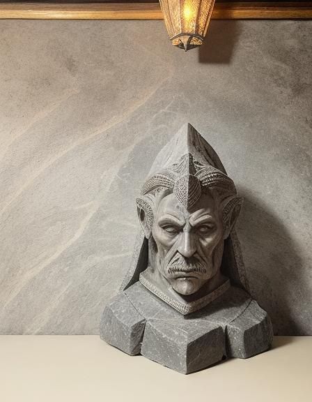 Earth Elemental Bard in Medieval Pub, Dark Fantasy Art