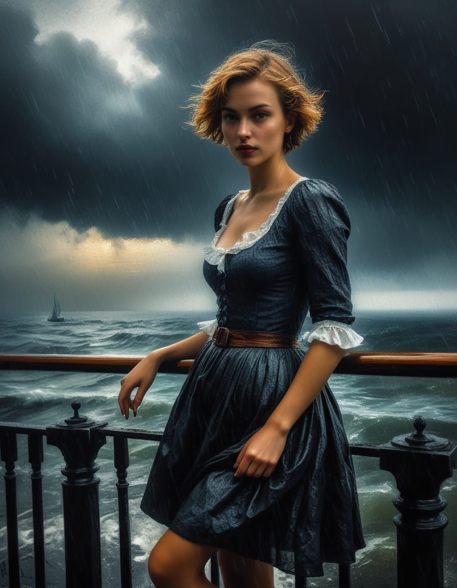 Ethereal Cafe Scene in Low-Key Baroque Style