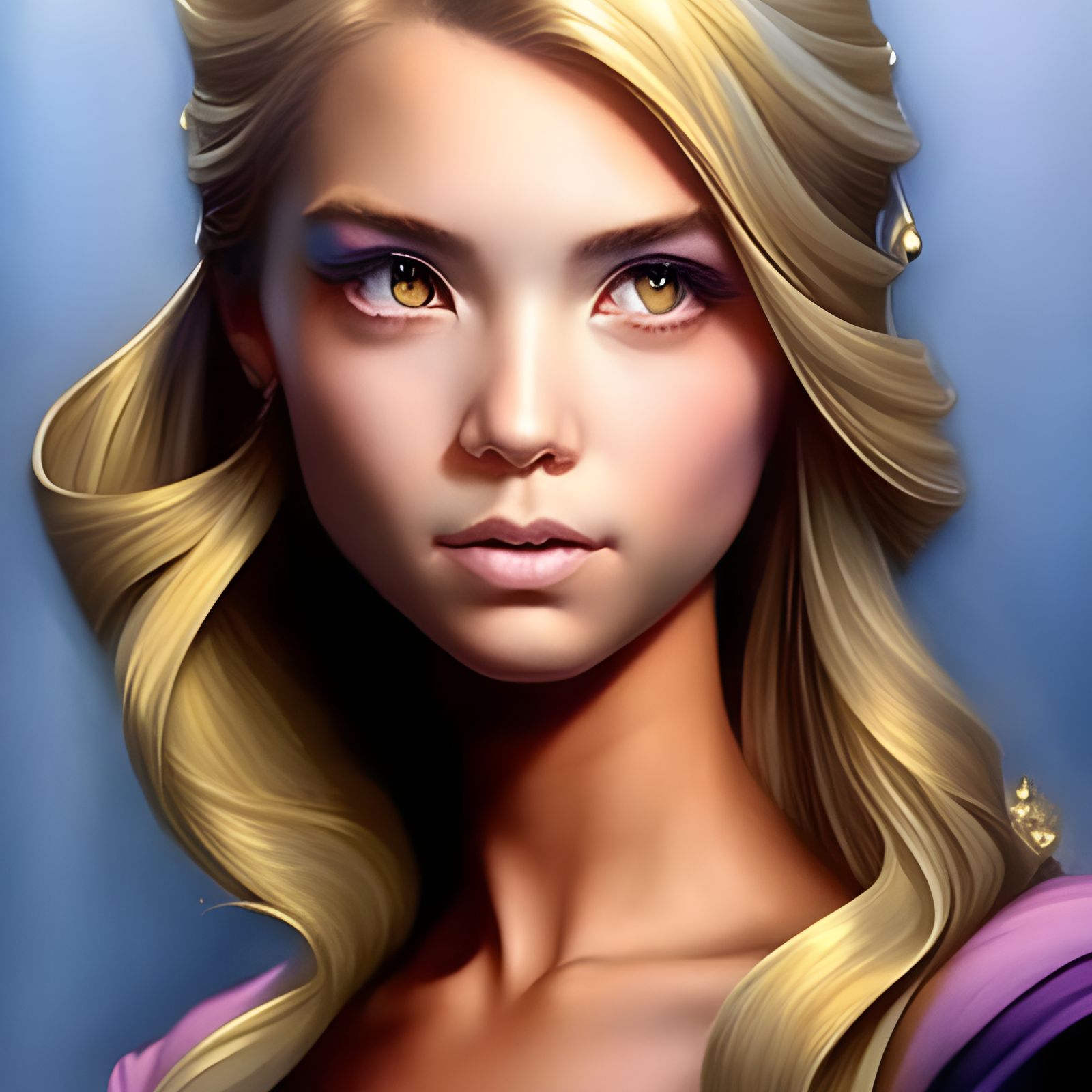 Mischievous Princess Portrait in Digital Art Style