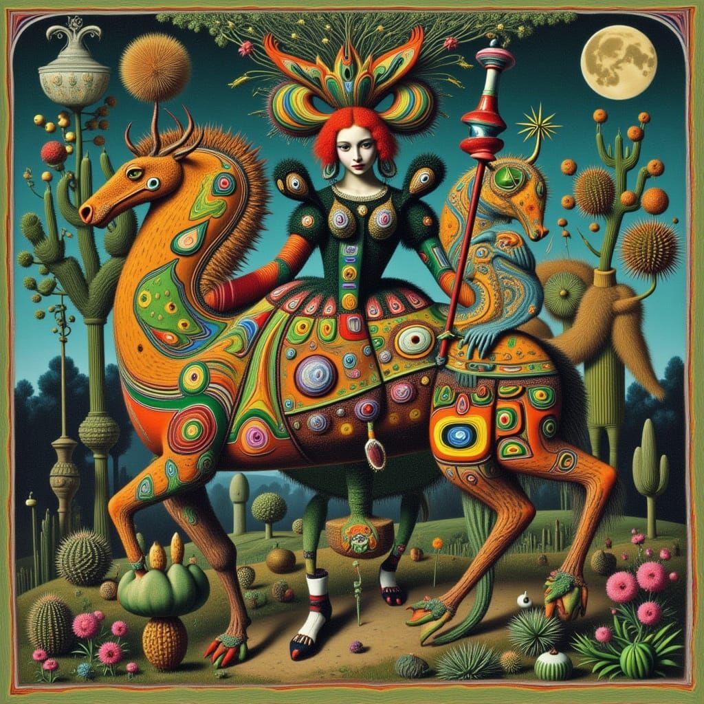 Surreal Cactus People in Chiaroscuro Lighting