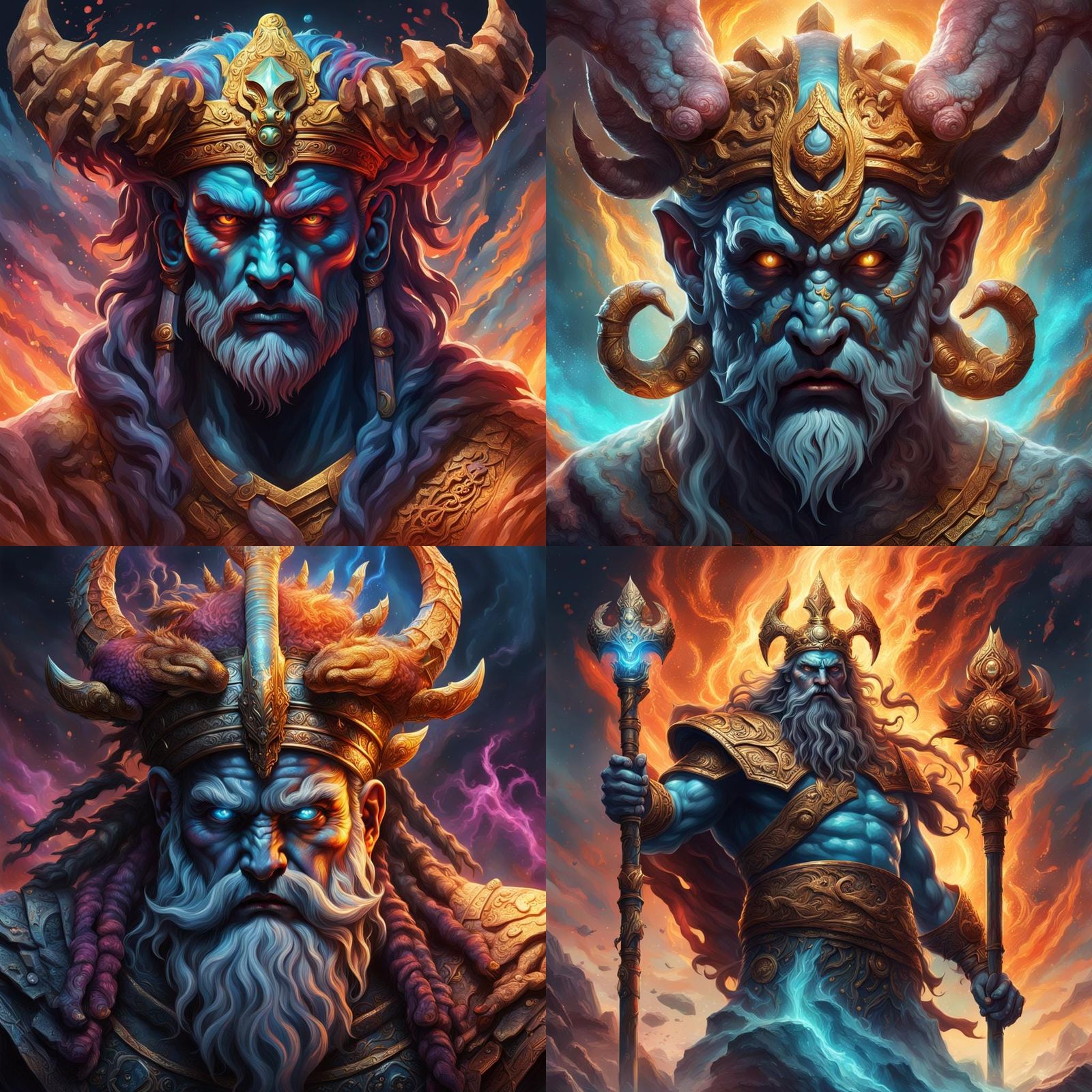 Hyperrealistic Februus, God of Underworld: Splash Art