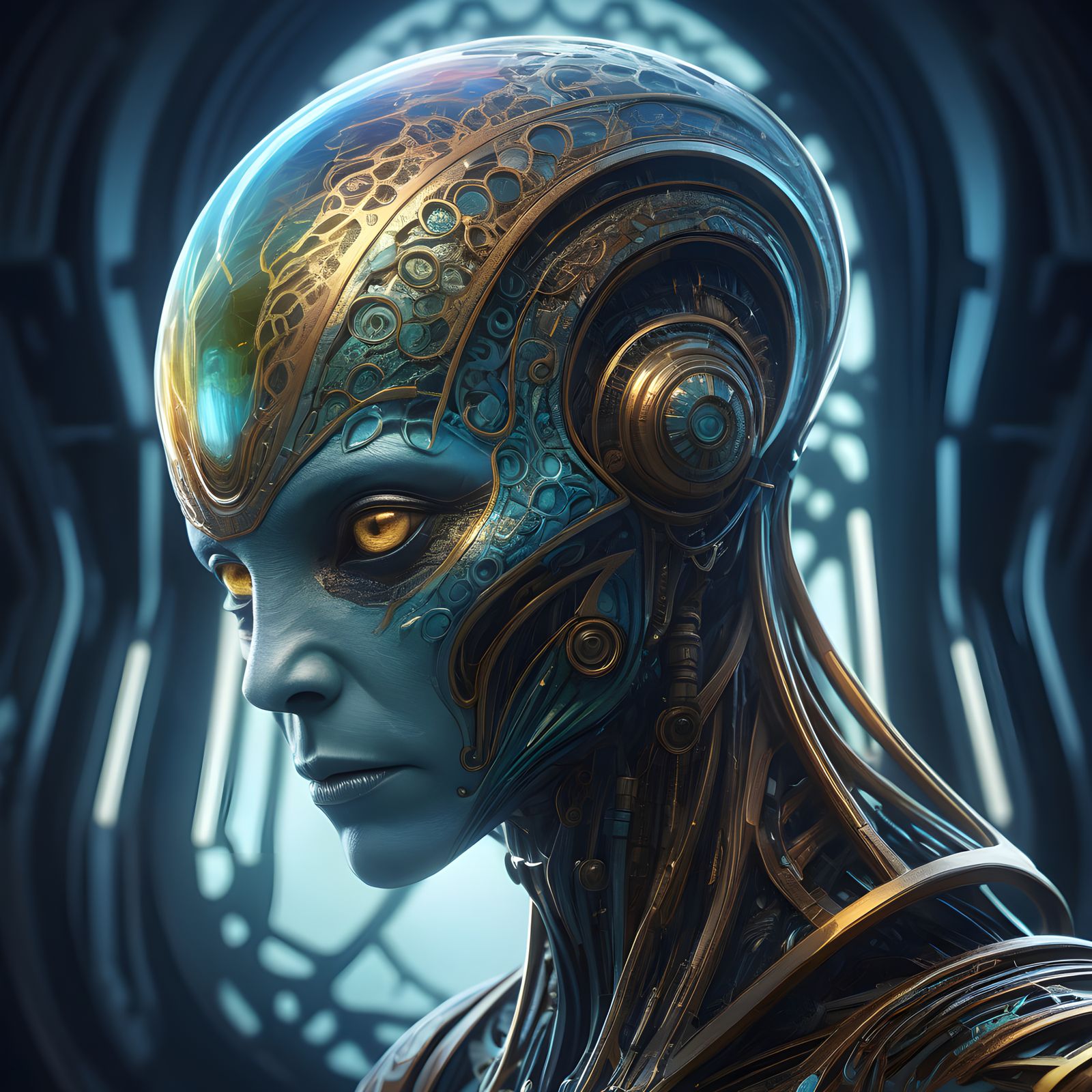 Ethereal Portrait in Stunning Sci-Fi Atmosphere