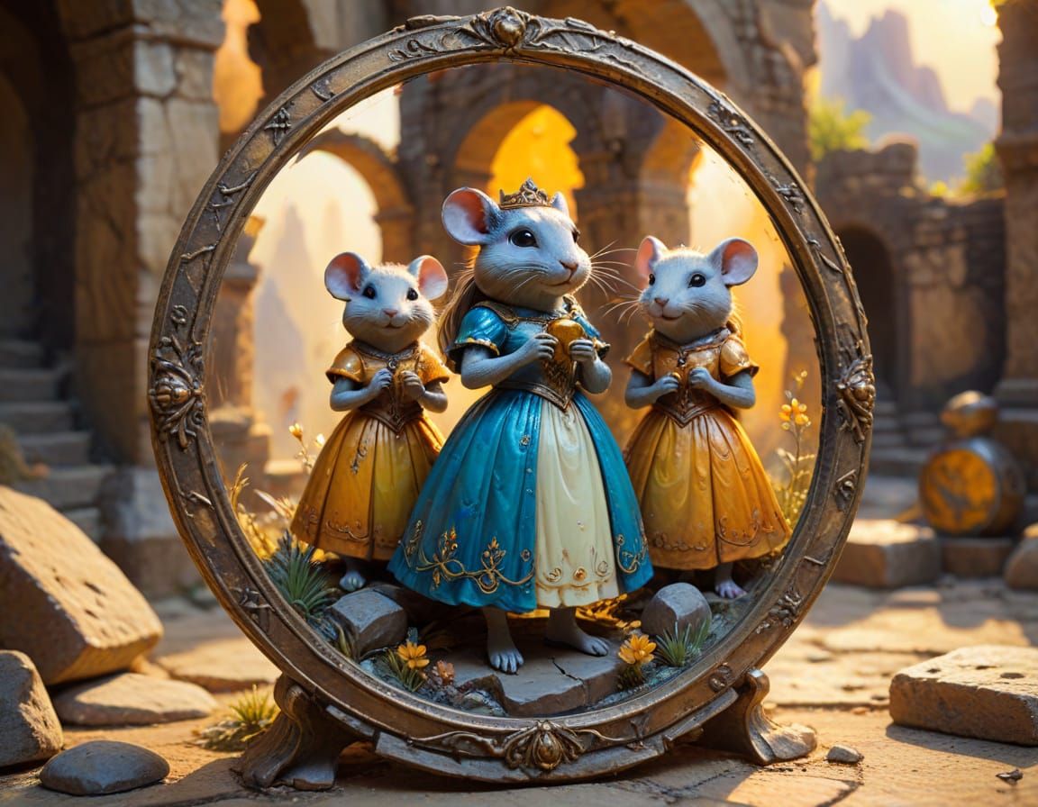 Princess Thistledown Whiskerbright and her Ladies in Waiting