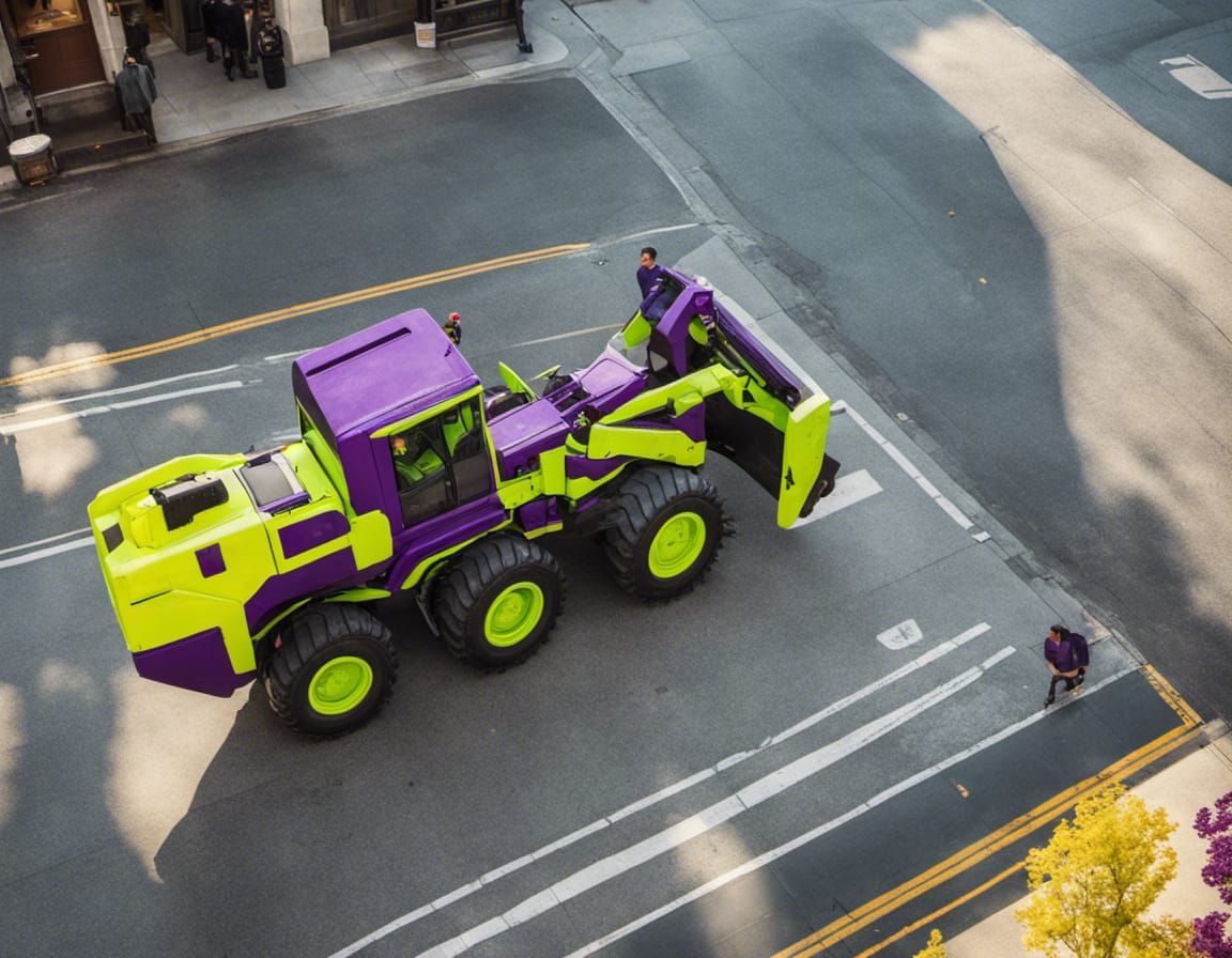 Neon Green Constructicon Bulldozer on the Move