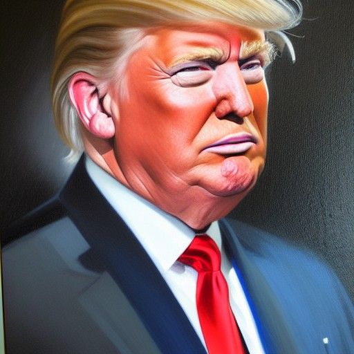 Donald Trump Portrait in Oil Painting Style