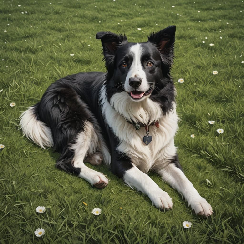 Border Collie Dog in 3D Anime Style