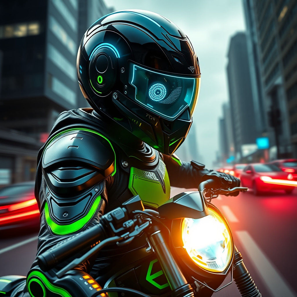Futuristic Biker Finds Reflex-Enhancing Helmet