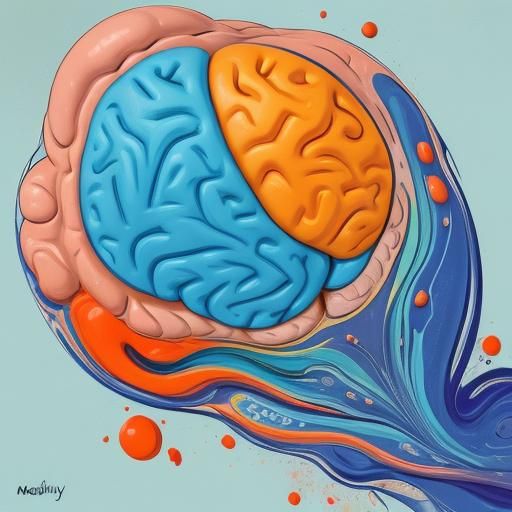 Abstract Mushy Brain in Complementary Colors