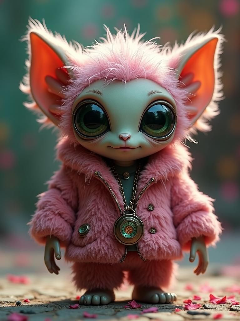 Whimsical Alien Gangster in Concept Art Style