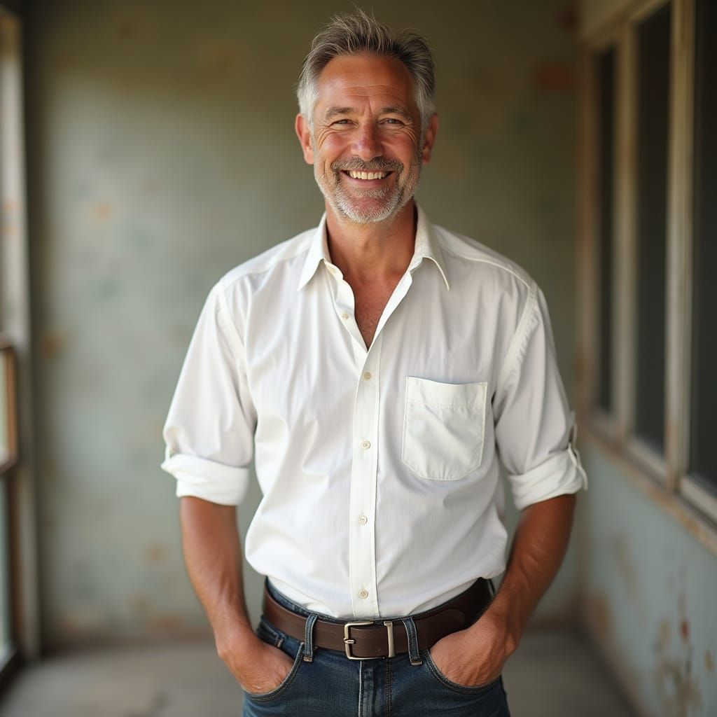 Man Captured in Warm, Realistic Americana Portrait