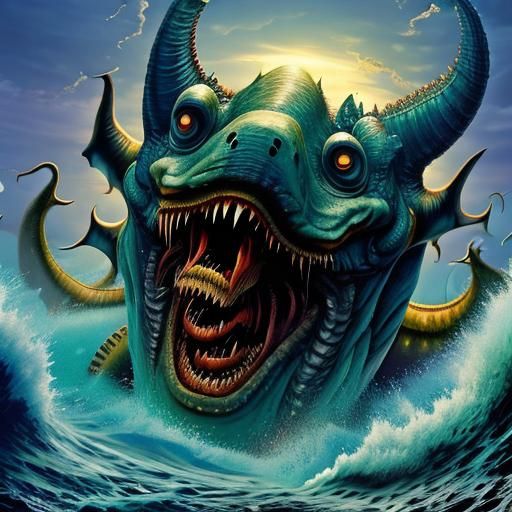 Menacing Sea Monster Screams Threateningly