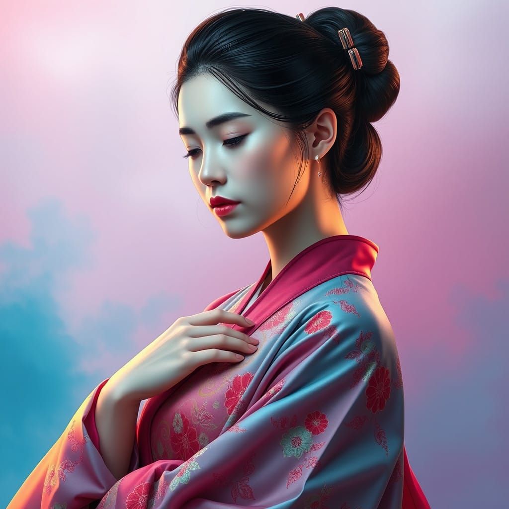 Eastern Beauty in Vibrant Hanfu