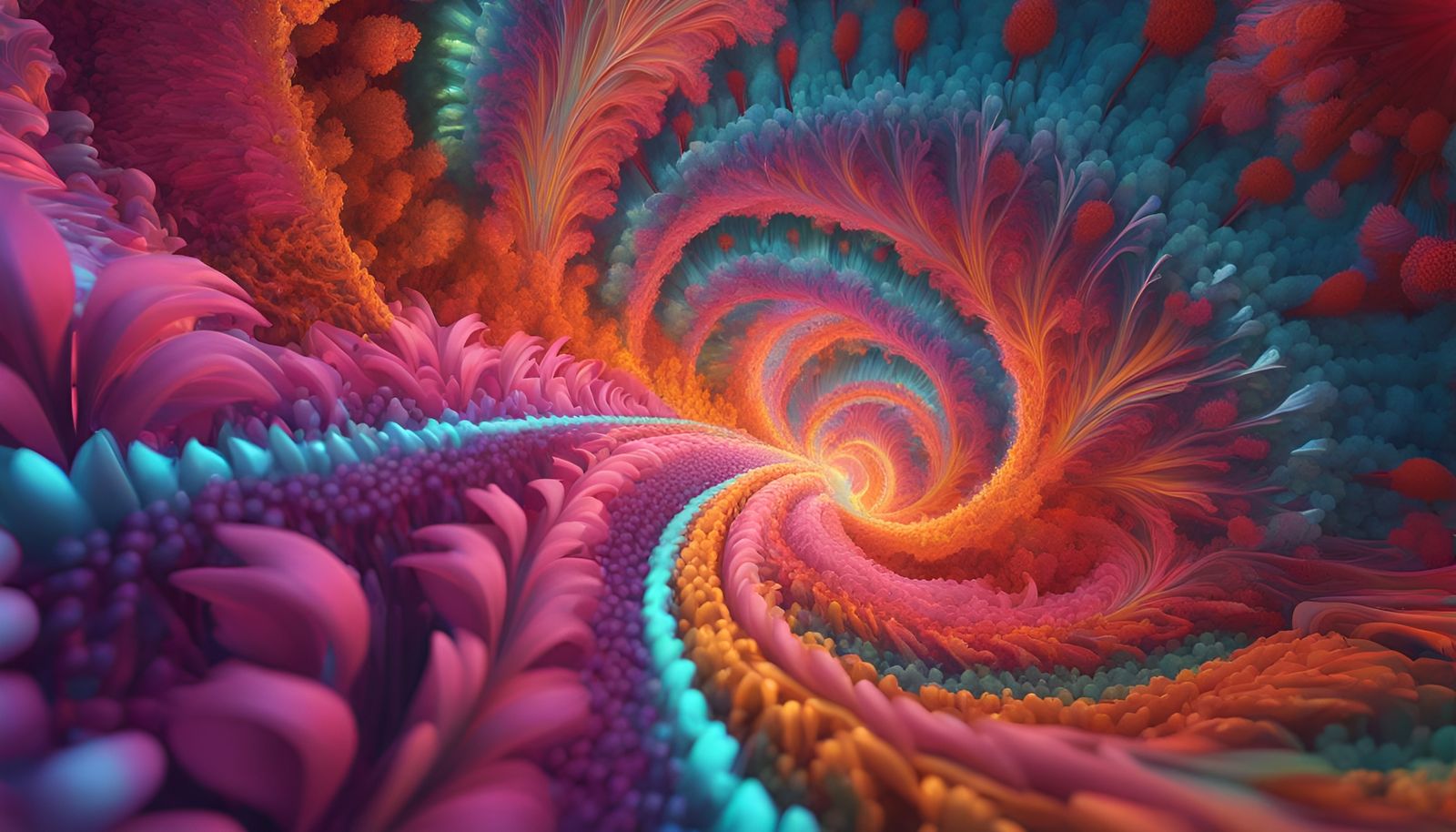 Psychedelic Abstract with Intricate 3D Design