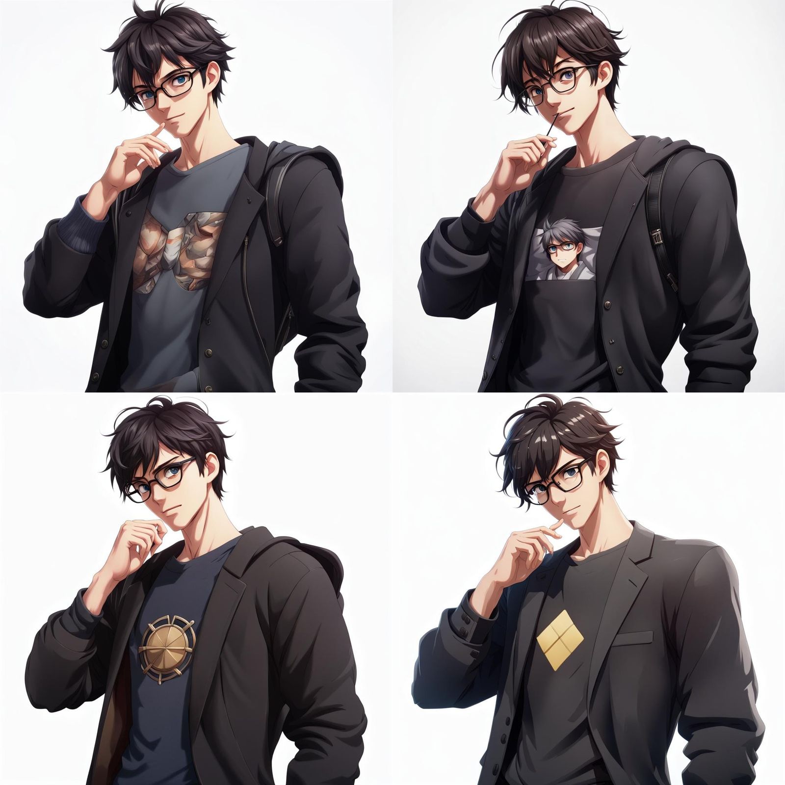 Realistic Anime Male Character in Dynamic Setting