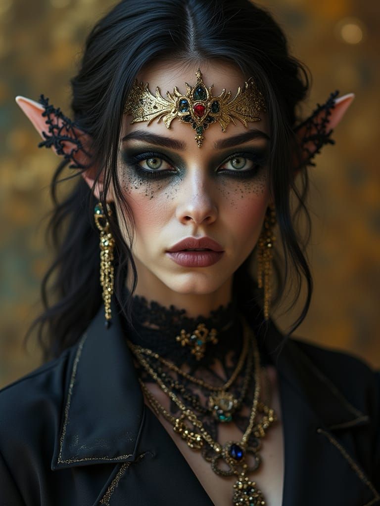 Gilded Gothic Male Portrait in Opulent Style