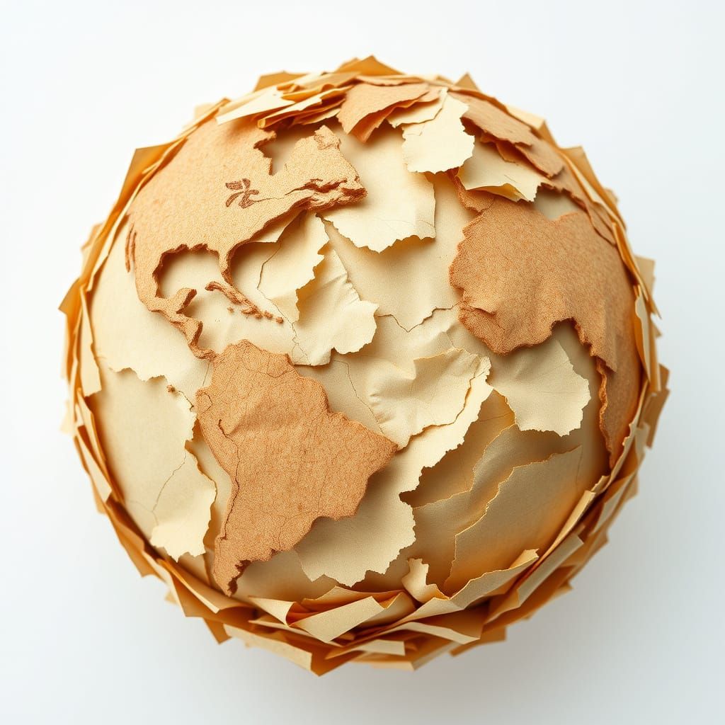 Paper Globe: A Mixed Media Collage