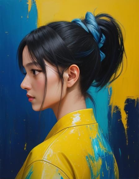 Ponytail in Lyrical Abstract Impasto Style