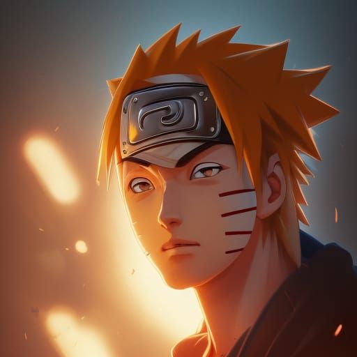 Naruto Portrait in Dynamic Lighting, Splash Art Style
