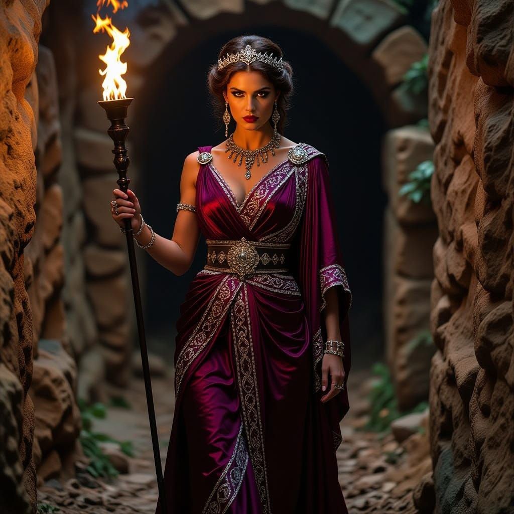 Etruscan Underworld Goddess Vanth Sneaks Through Shadows