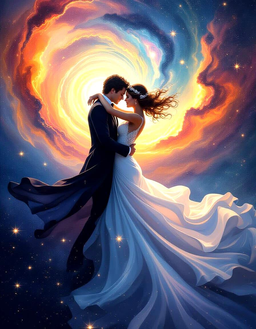 Binary Stars' Cosmic Waltz in Romantic Style