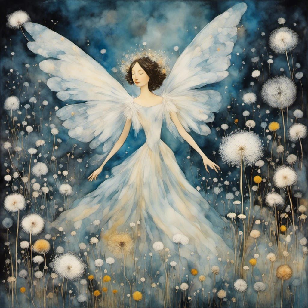 Enchanting Blue Dandelion Fairy Believes in Me