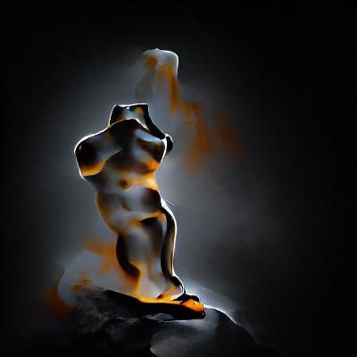 Surreal Melting Greek Statue in Hyperrealism