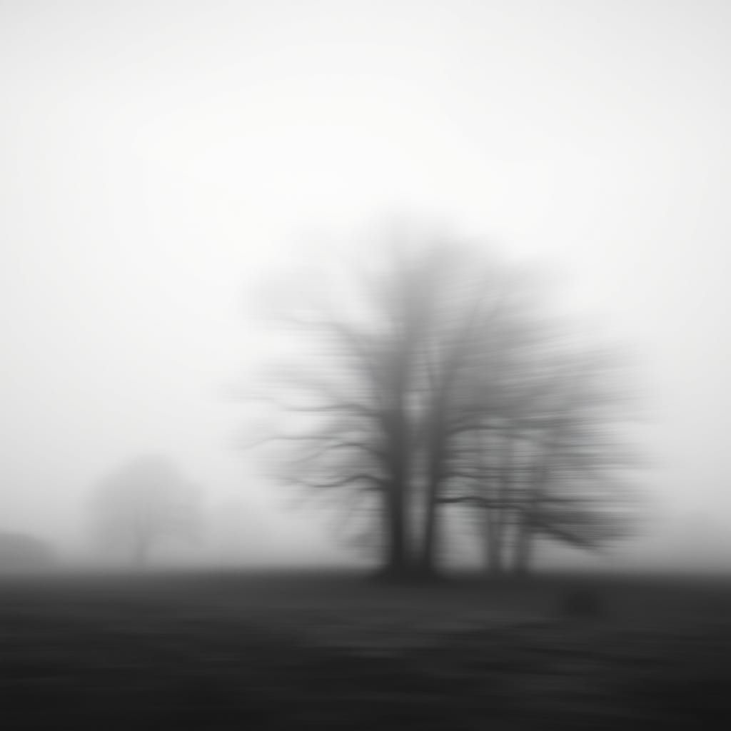 Ethereal Black and White Landscape with Motion Blur