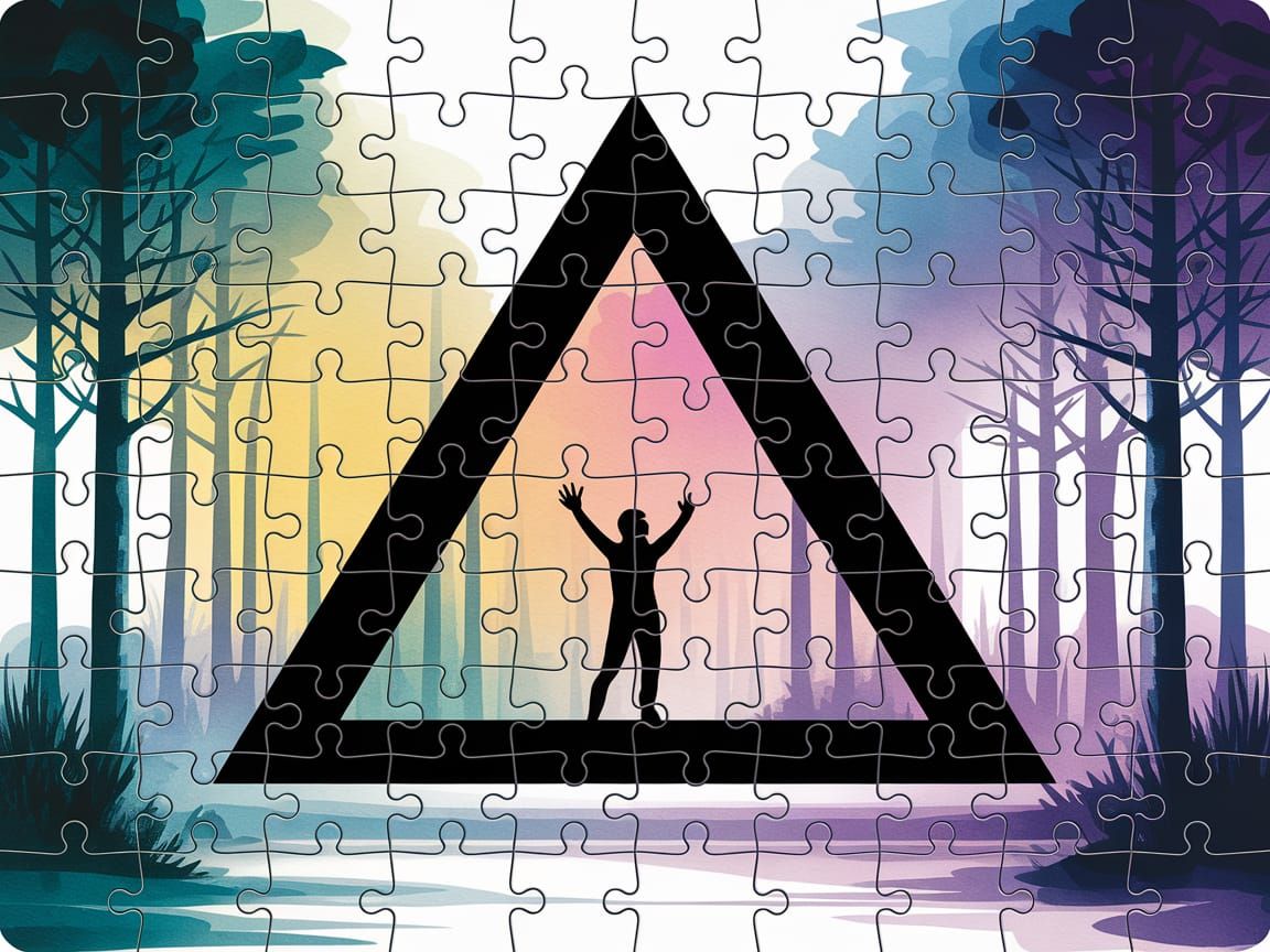 Futuristic Forest City Portal in Watercolor Style