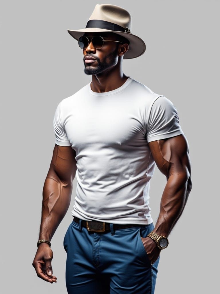 Handsome Man in Fedora with Hyper-Realistic Detail