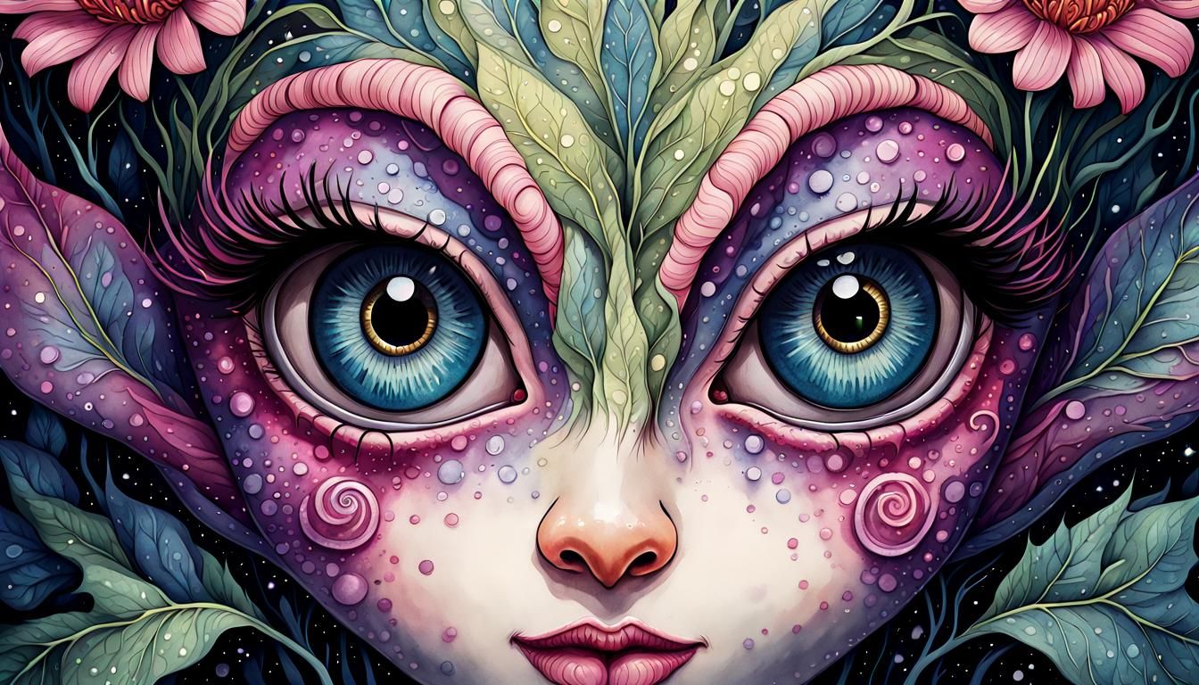 Strange Creature Close-up in Horror Bio-Surrealism