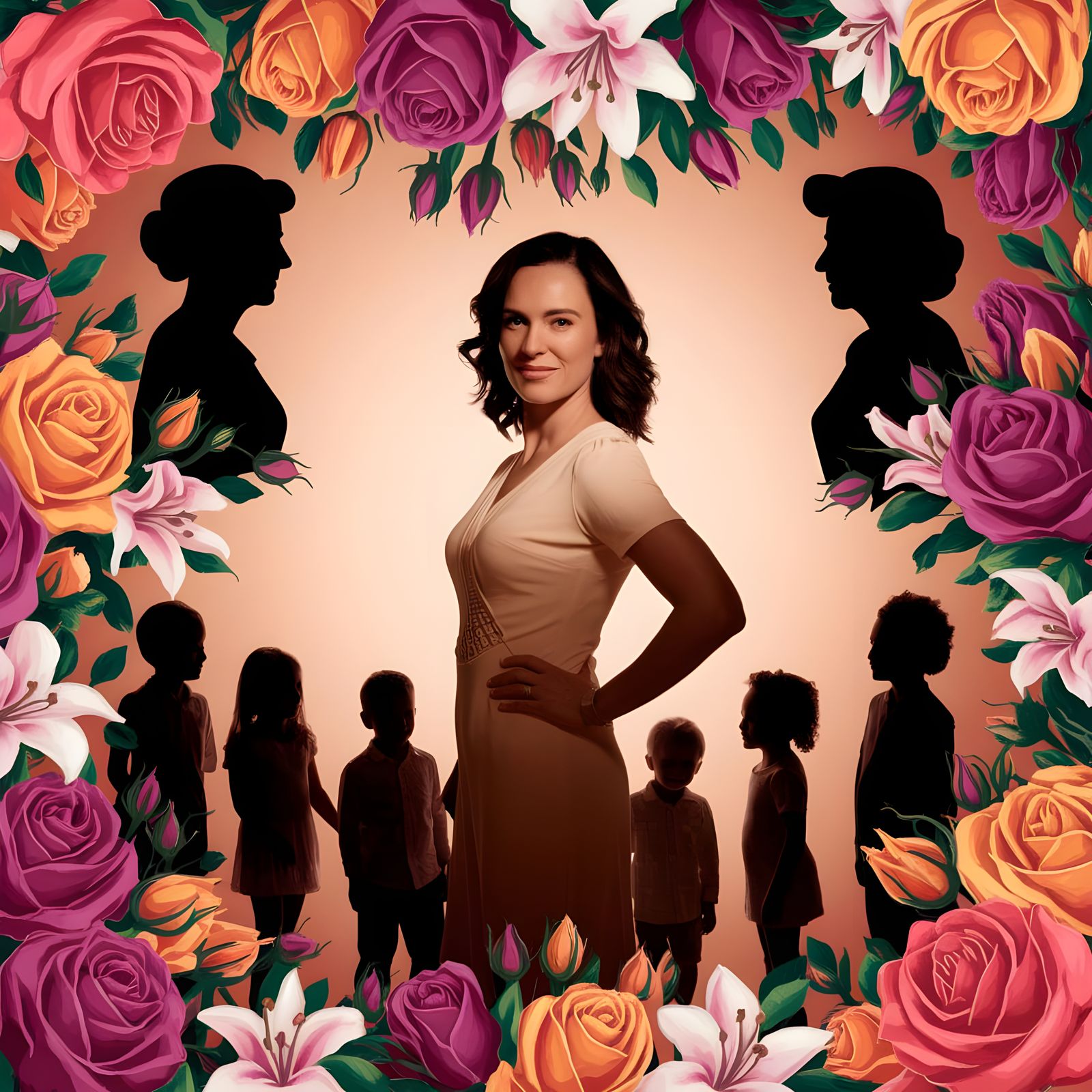 Mother's Love in Vibrant Family Portrait