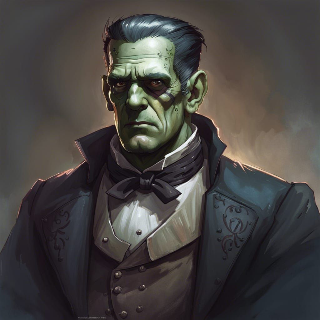 Frankenstein's Monster in Civil War Outfit